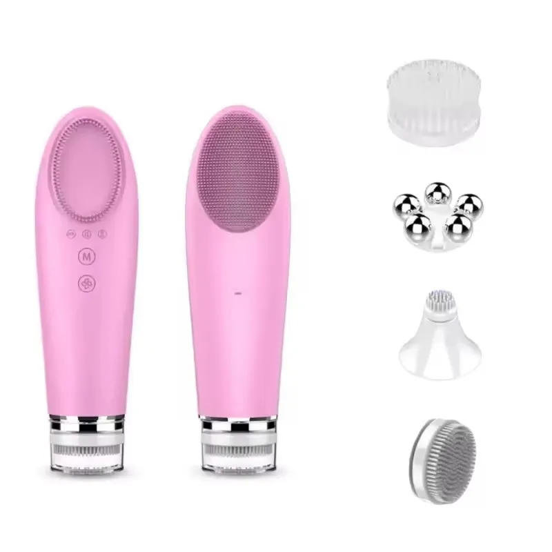 Multifunctional Silicone Face Cleansing Brush Heat Conduction Eye Massage Machine for Home Use