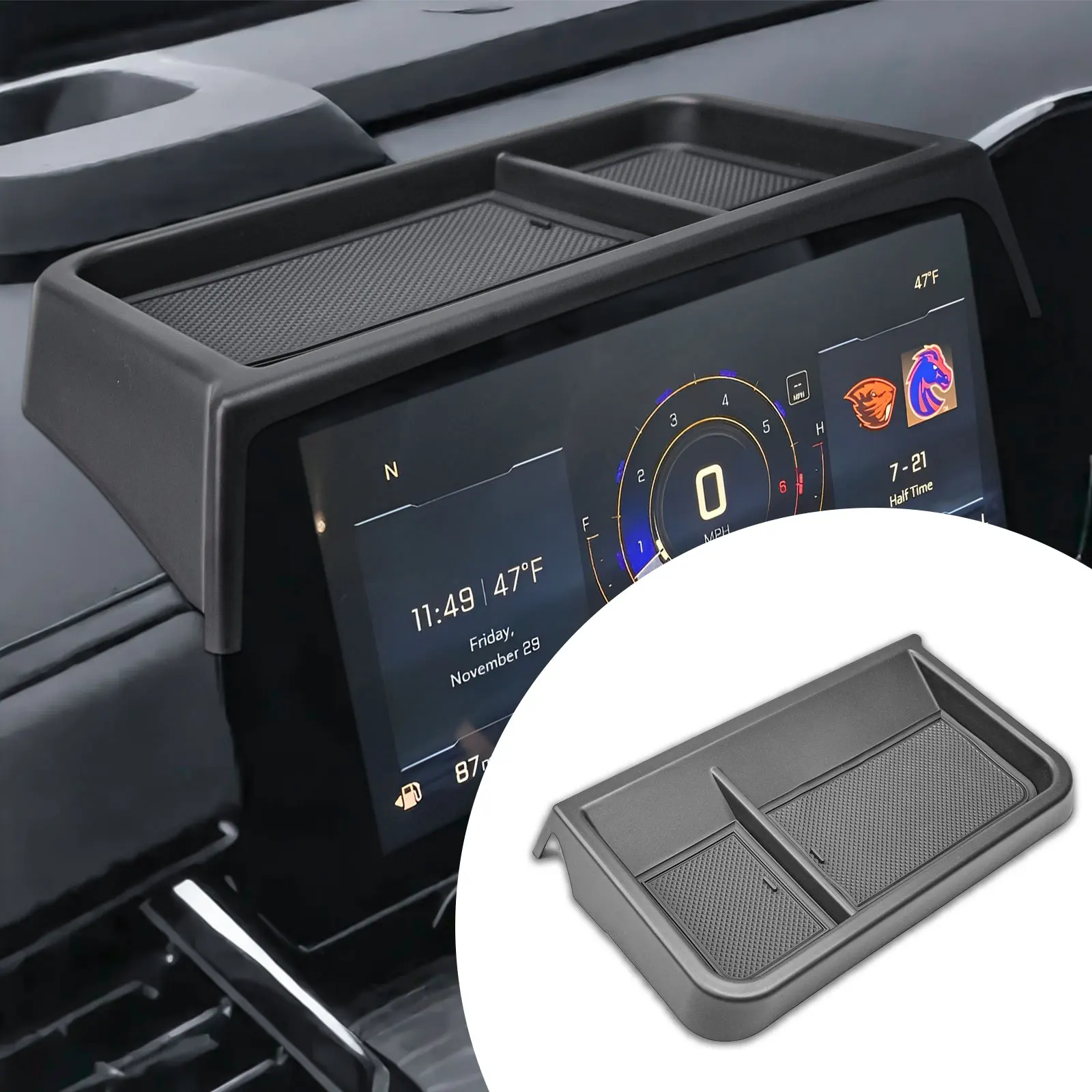 

Dashboard Storage Organizer for 2025 Chevy Tahoe & Suburban Behind Screen Dash Mounted Storage Box Tray Interior Car Accessories
