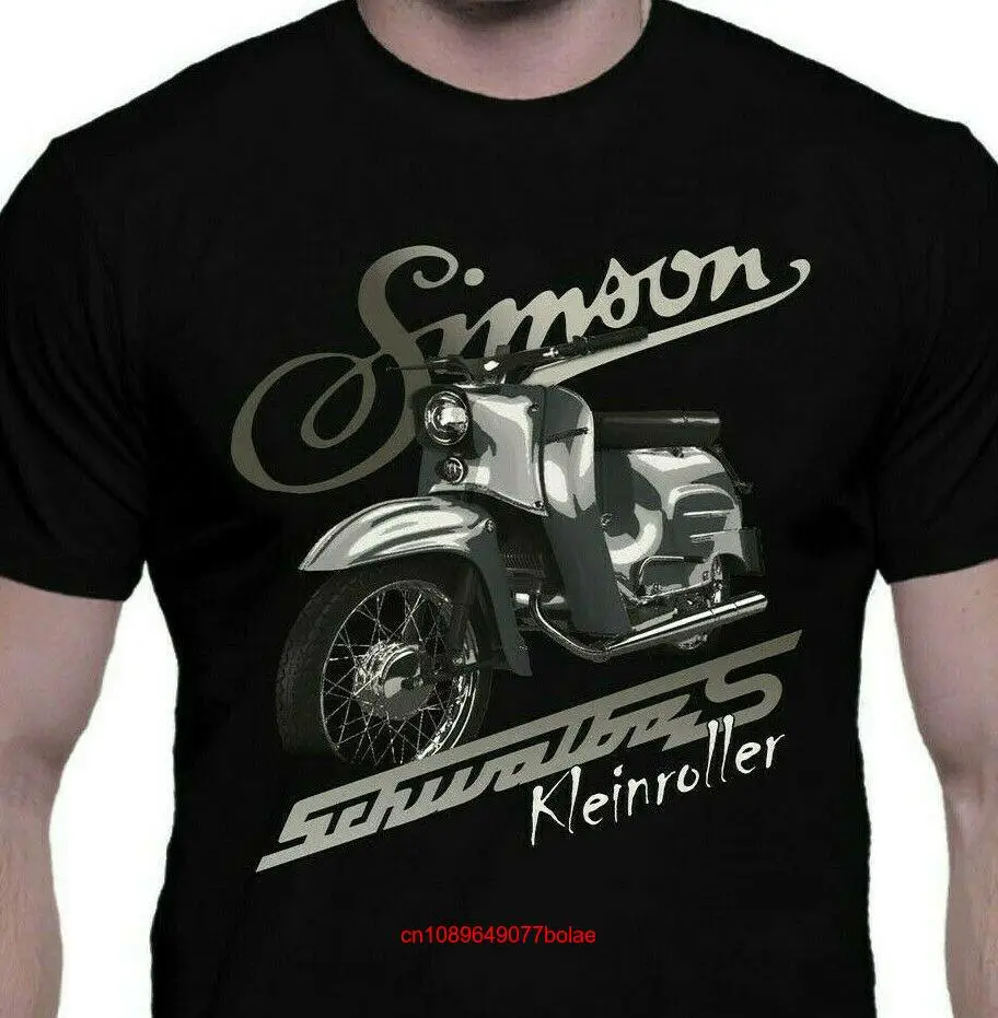 Simson Schwalbe T Shirt German Ostkult IFA GDR Moped BLACK WHITE GRAY 4XL long or short sleeves