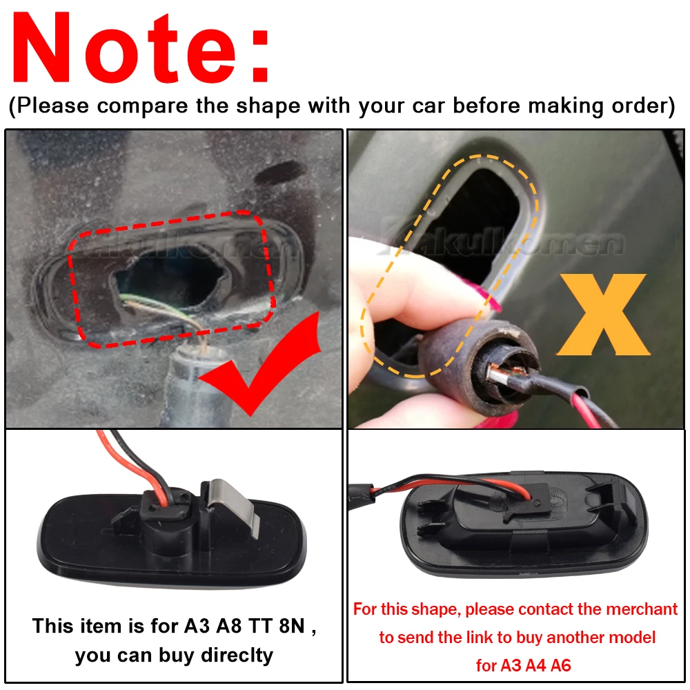 2X LED ديناميكية الجانب ماركر بدوره أضواء الإشارة مؤشر مصابيح 8n0 949 127a لأودي A3 S3 8L 00-03 A8 D2 99-02 TT 8N 00-06 #5