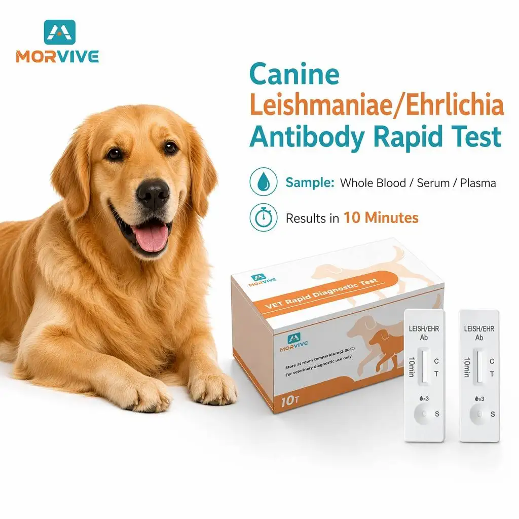 Pet Test Kits Canine distemper test for Dog for CDVAg CPV Ab CIV Ag CCV Ag  Result in 5-10 Minutes Home rapid testing 10pcs/box