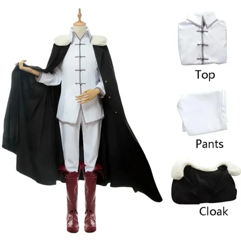 Hot Toys Fyodor Dostoevsky cosplay costume anime Bungo Stray Dog role play costume cloak top pants suit for women men