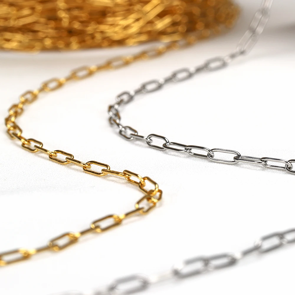1meter stainless steel chains paper clip shape star chain for jewelry making DIY image 2