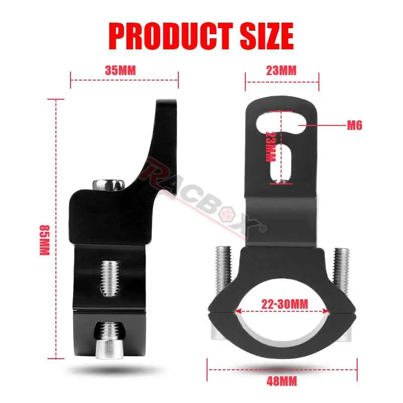 Motorcycle Handlebar Mount Bracket 22mm 30mm Pipe Motorbike Headlight Spotlight Holder Tube Clamp For Honda Cafer Racer Chopper