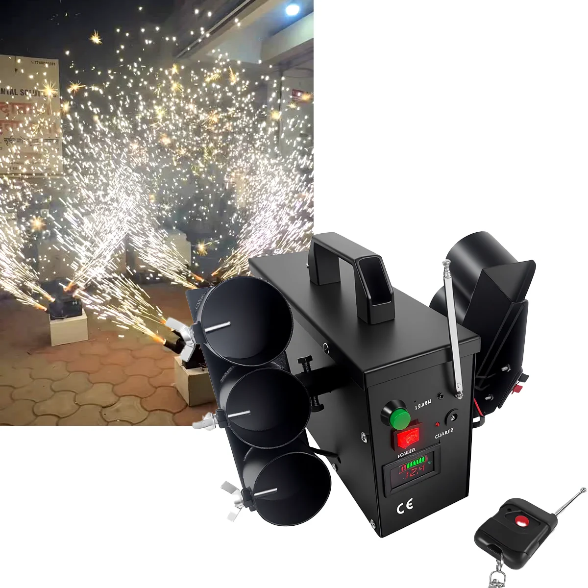 

Metal Pyrotechnic Control Unit Wedding Show System Double Swing Dancing Cold Pyro Machine Portable Wireless Remote Control Event