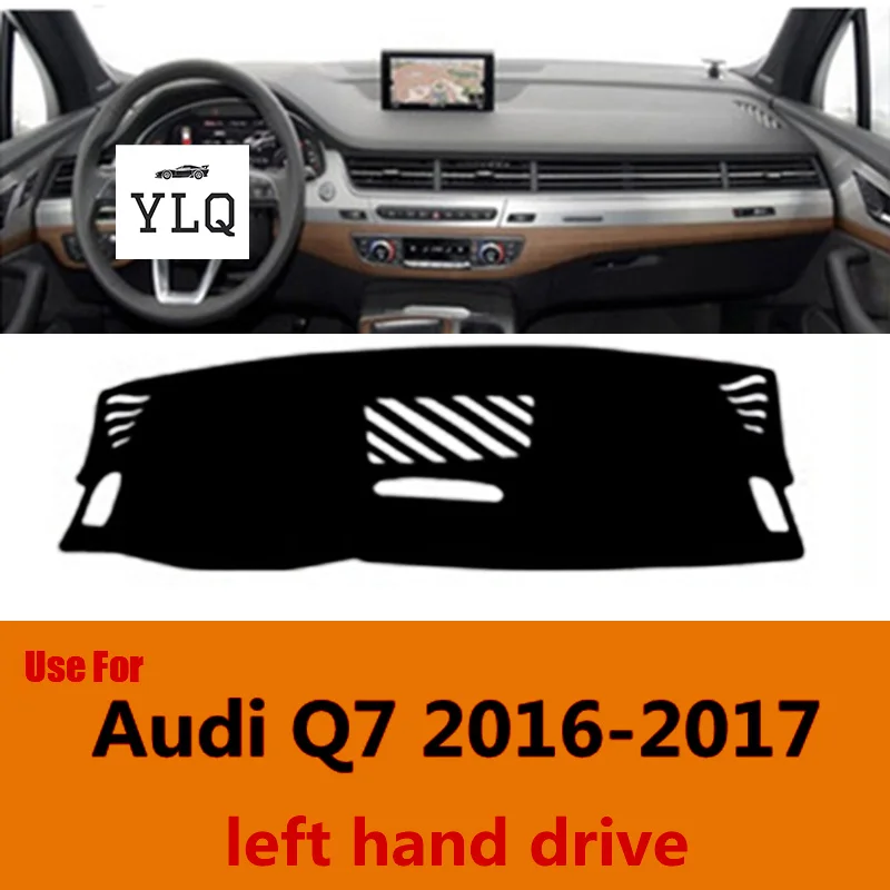 Для Audi Q7 2016-2017 левый полиэстер автомобильный коврик для приборной панели, избегайте света, анти-УФ-чехол, ковер