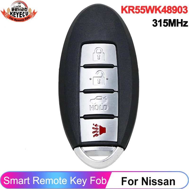 KEYECU KR55WK48903 dla Nissan Altima Maxima Murano 2007 2008 2009 2010 2011 2012 315MHz 4 przyciski klucz do kart Fob KR55WK49622