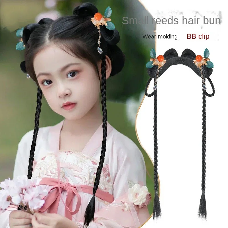 Lazy Mat Hair Bag Chinese Style Style Ancient Hair Accessories Children Hanfu Hair Bun Wig Headwear Women\'s Ancient Clothing