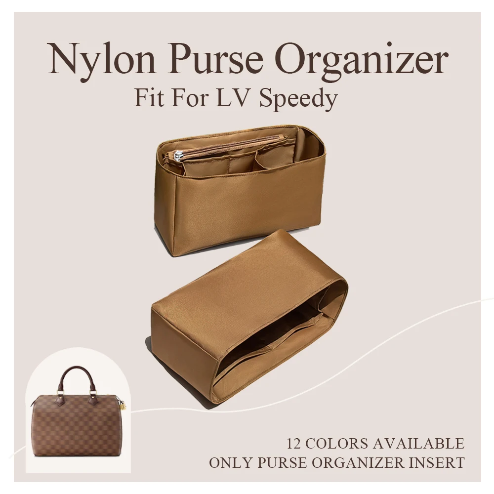 

Nylon Purse Organizer Insert Fit for LV Speedy Nano Bag Inside Bag Storage Organizer Insert Slim Inner Liner Cosmetics Bag