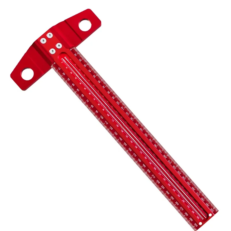 

MCGS-Aluminum Alloy Precision Marking T-Ruler Woodworking Scribe Ruler Marking Tools Deluxe Crossed-Out Scribing Measuring