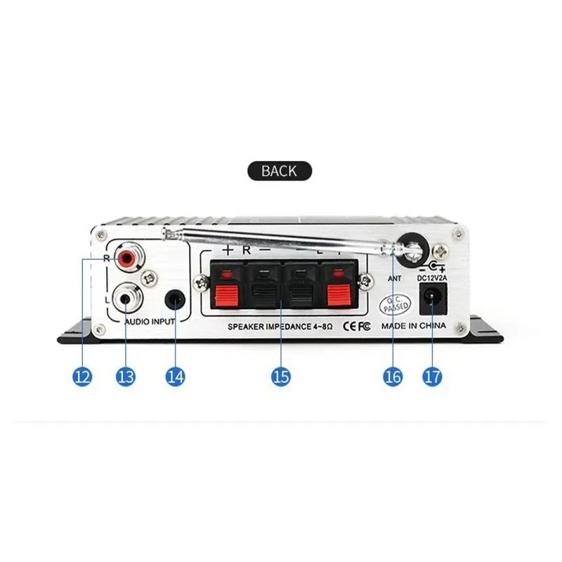 Für LP-A7 USB Lepy Digital Player Bluetooth 4,2 Version Auto Power HiFi-Stereo-Audio-Verstärker 2ch 20W RMS Home Amp SD CD DVD MP