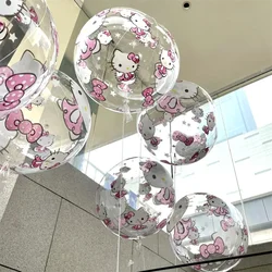 Ballons de dessin animé pour enfants, décoration de fête d'anniversaire, décoration d'intérieur, cadeaux pour enfants, jouet Kawaii, Sanrioed, Hello Kitty, Kuromi, ensemble de 10 pièces