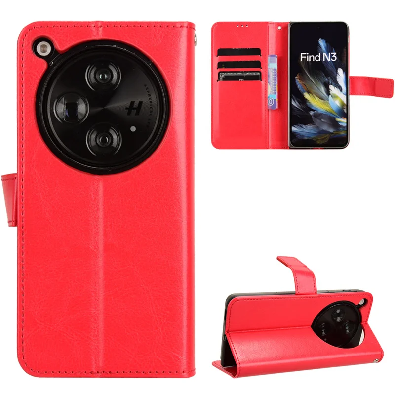 Para Oneplus funda abierta de lujo de cuero PU cartera con cordón funda con soporte para Oneplus Open 1 + bolsas protectoras para teléfono abiertas