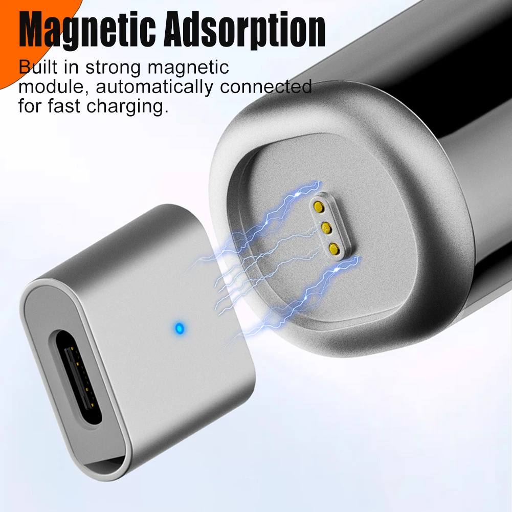 USB C/8 Pin Female To Magnetic 3Pin with Indicator Light & Lanyard Hole Type C Connector Charger Cable Connector for Laifen Wave