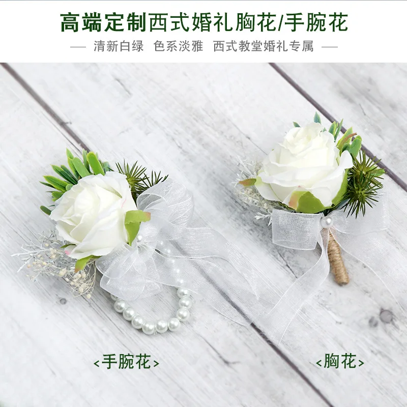 Wholesale of Factory Wedding Bride and Groom Bust Spot Quick Release Western Forest White Green Theme Wedding