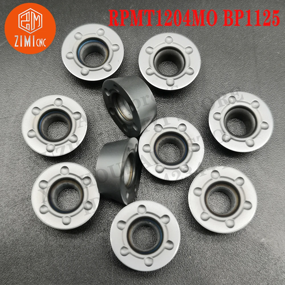 RPMT1204MO BP1125 دورة في الدقيقة 1204 كربيد إدراجات الطحن أدوات تحول القطع مخرطة CNC القاطع Blad 10 قطع معدن مخرطة ميكانيكية