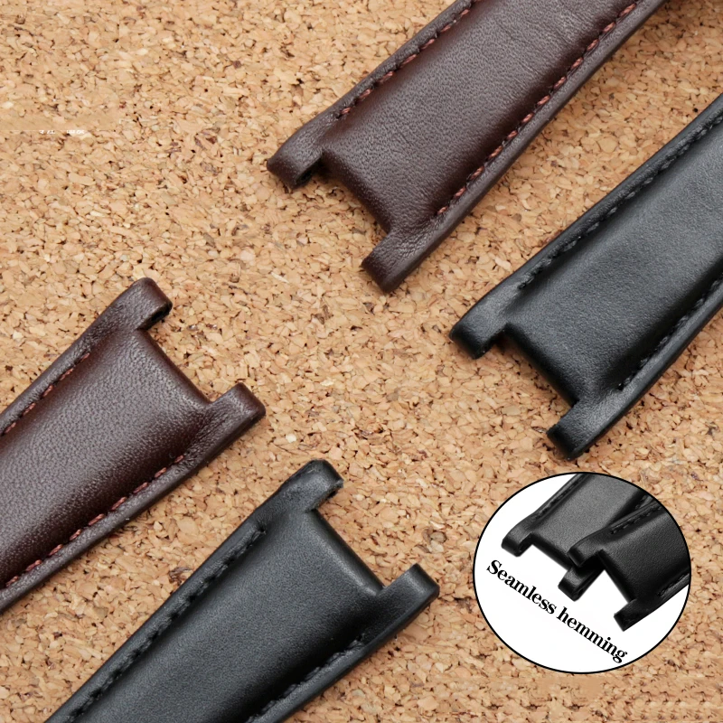 20*12mm 22*14mm Genuine Leather Watchband For GC Bracelet YA1332 1333 1335 Series Guess Car-tier PASHA Men Women Notched Strap