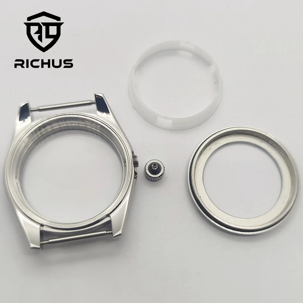 RICHUS NH35 กรณี 40 มม.นาฬิกา Sapphire Glass Fit NH35 NH36 ETA2824 PT5000 Miyota8215-DG นาฬิกาอุปกรณ์เสริม