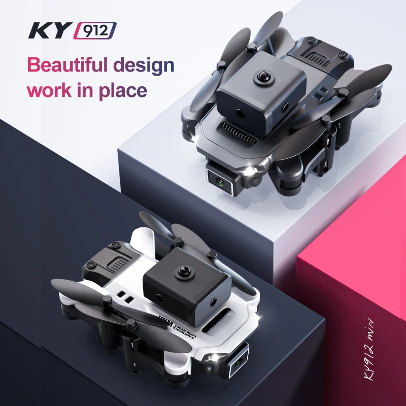 KY912 Easy Fly Mini FPV Drone VR 4K Folding Quadcopter With Dual Camera 360° Obstacle Avoidance RC Helicopters Toys Free Return