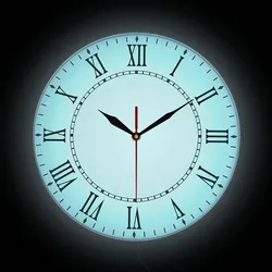 Vintage Roman Numerals Wall Clock With LED Backlight Home Decor Nightlight Luminous Wall Clock Silent Quartz Clock Glow in Dark