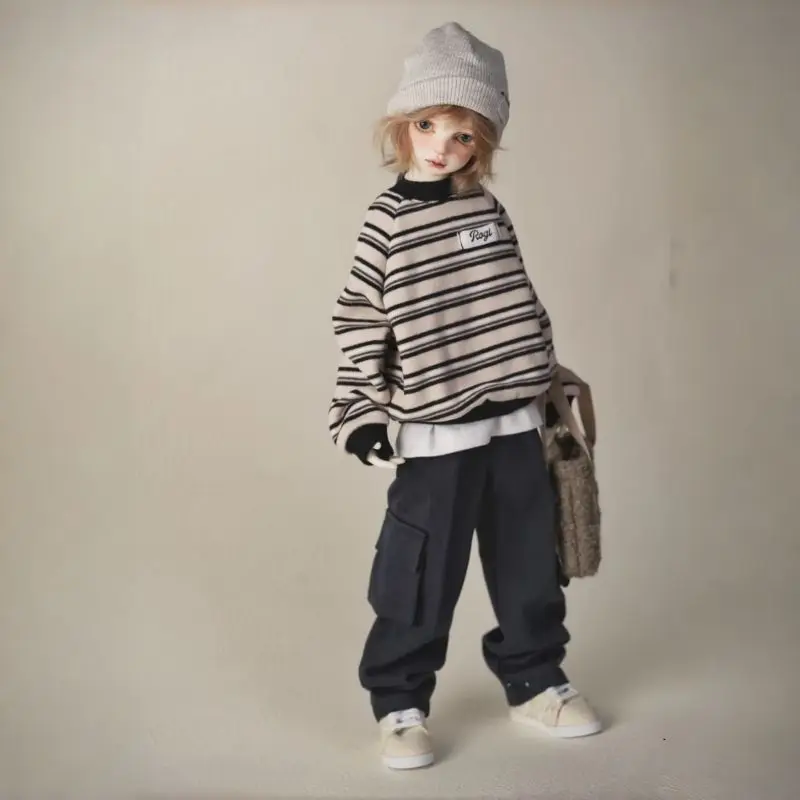1/4 Bjd Doll Dress 45Cm Handsome Cool Daily Wear Sweater+Interior+Hat+Pants Set Diy Dress Up Game Doll Accessories No Doll