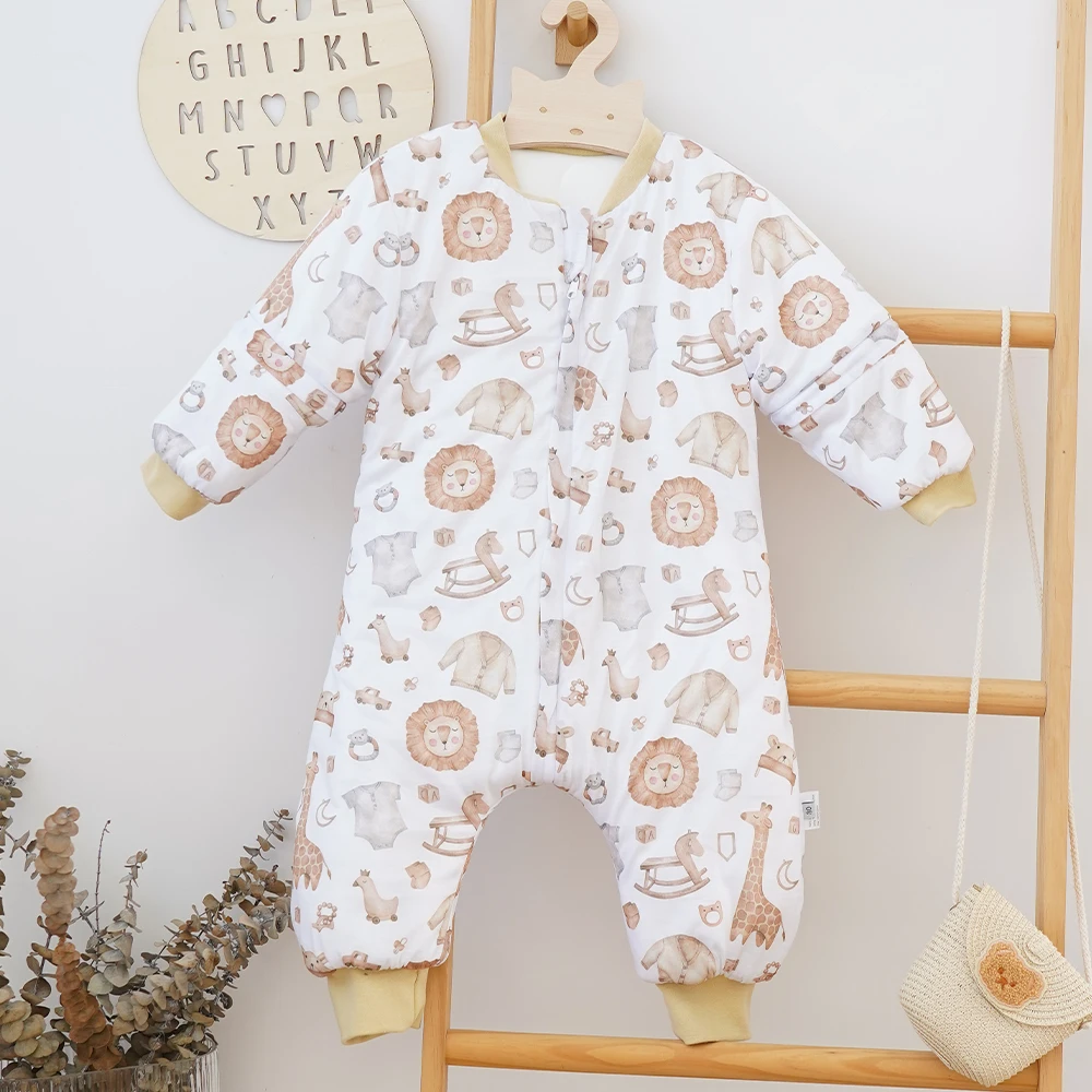 Saco de dormir de manga desmontable para bebé, manta suave y portátil con piernas, para niño pequeño, grueso, de 0 a 10 grados, 2,5 TOG