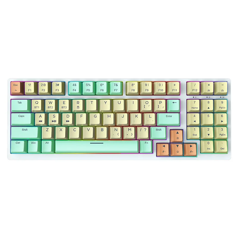 KF1800 Customized DIY Three-mode Bluetooth 68 Key Mechanical keyboard kit is hot Used For RGB Macro Driver Plug Of Shaft Seat