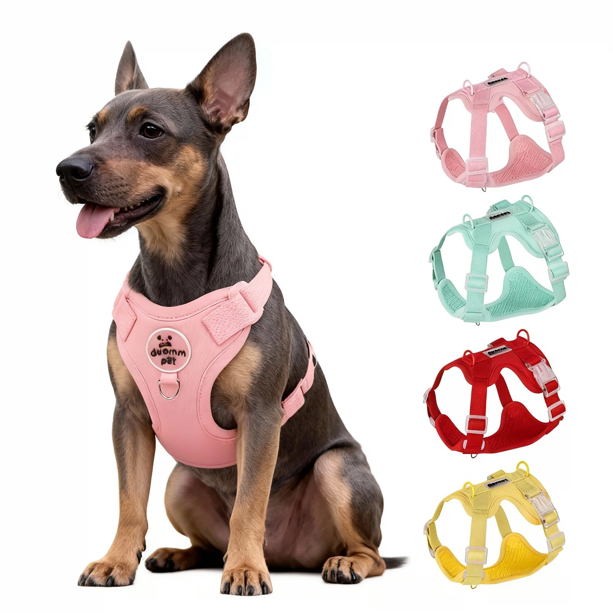 

Pastel Dog Harness Leash Set- Soft Macaron Color No-Pull Vest for Small Medium Dogs - Cute Adjustable Pet Leash Set