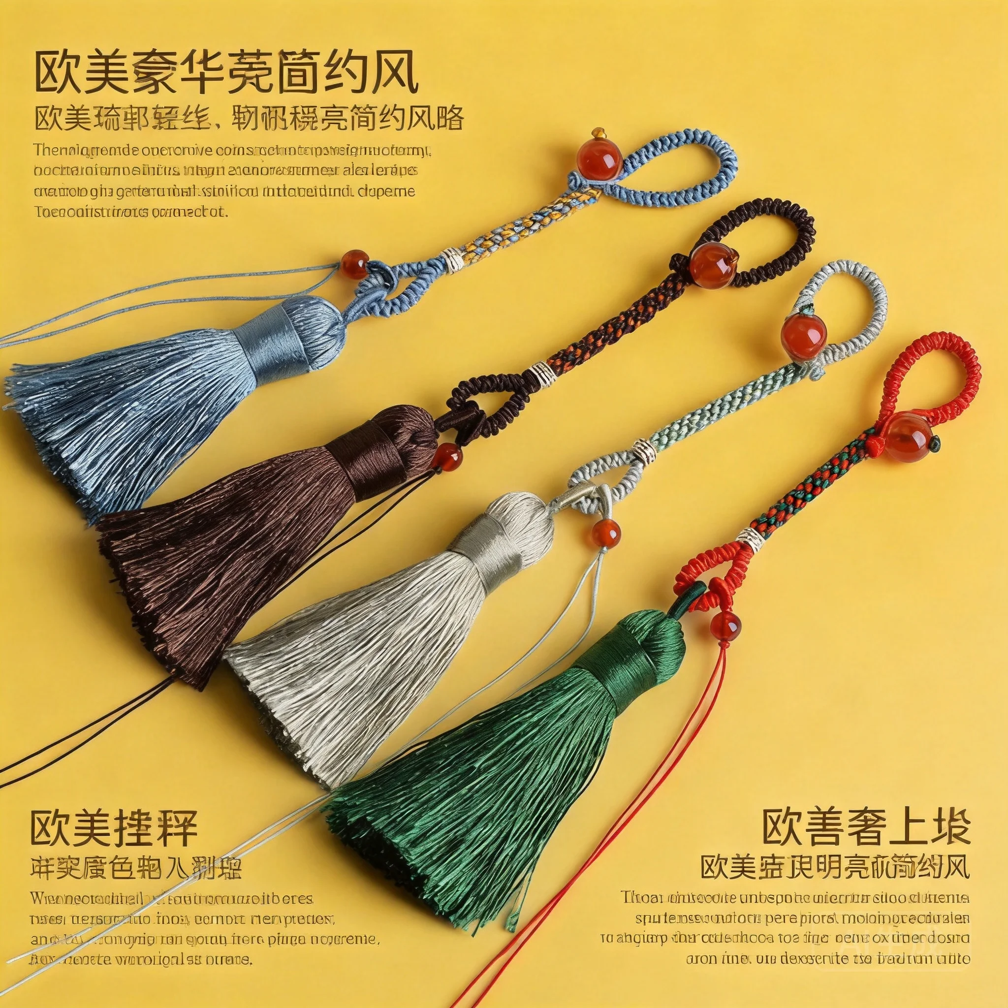 Chinese Style Lucky Hand Woven Corn Knot Tassel Lanyard Semi Finished Keychain Bag Pendant Rope For Peace Buckle Amulet Jade Diy