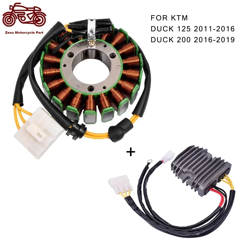 Motorcycle Performance Ignition Voltage Regulator Rectifier and Stator Coil for KT/M Du/ke 125 200 2012-2019 2013 2014 2015 2016