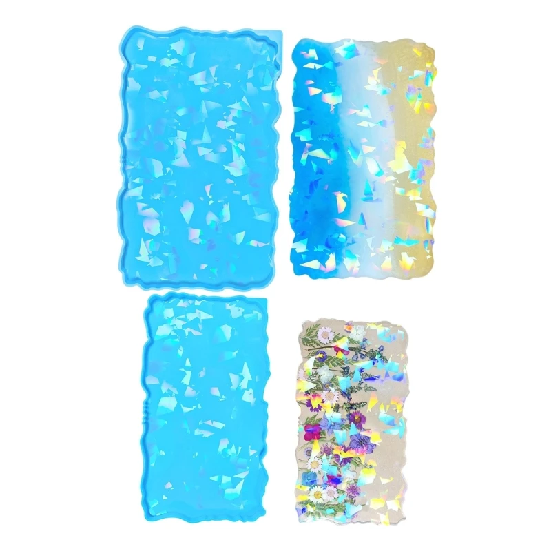 

Eye Catching Coasters Mould Resin Holographical Tray Casting Mold for DIY Lovers