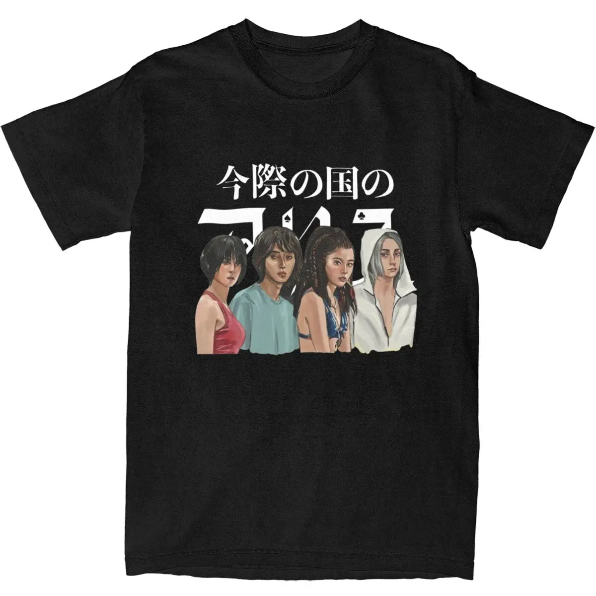 Haikyuu T Shirt Alice In Borderland Pure Cotton T-Shirts Japanese Movie Hippie Tshirt for Men Summer Short Sleeve Top Tees