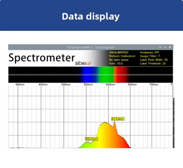 Raspberry Pi 3B Optical Spectrometer Sensor Detecting Visible, Ultraviolet, and Infrared Light, Available for Development