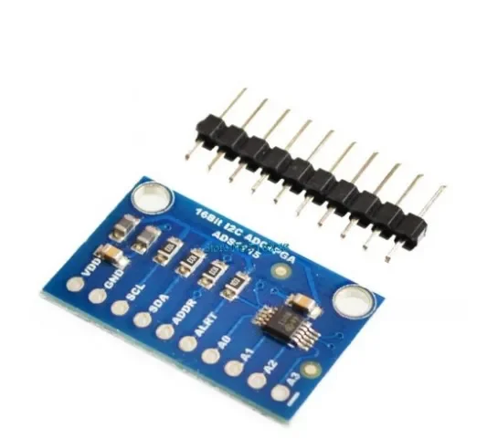 I2C ADS1015 ADS1115 16 Bit ADC 4 channel Module with Programmable Gain Amplifier 2.0V to 5.5V  RPi