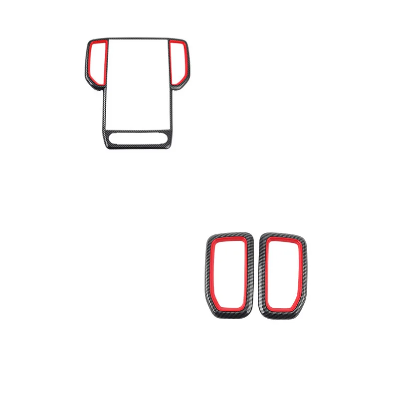 ABS Carbon Fiber Pattern Dashboard Air Vent Outlet Cover Frame Trim For Ford Ranger T9 2023+