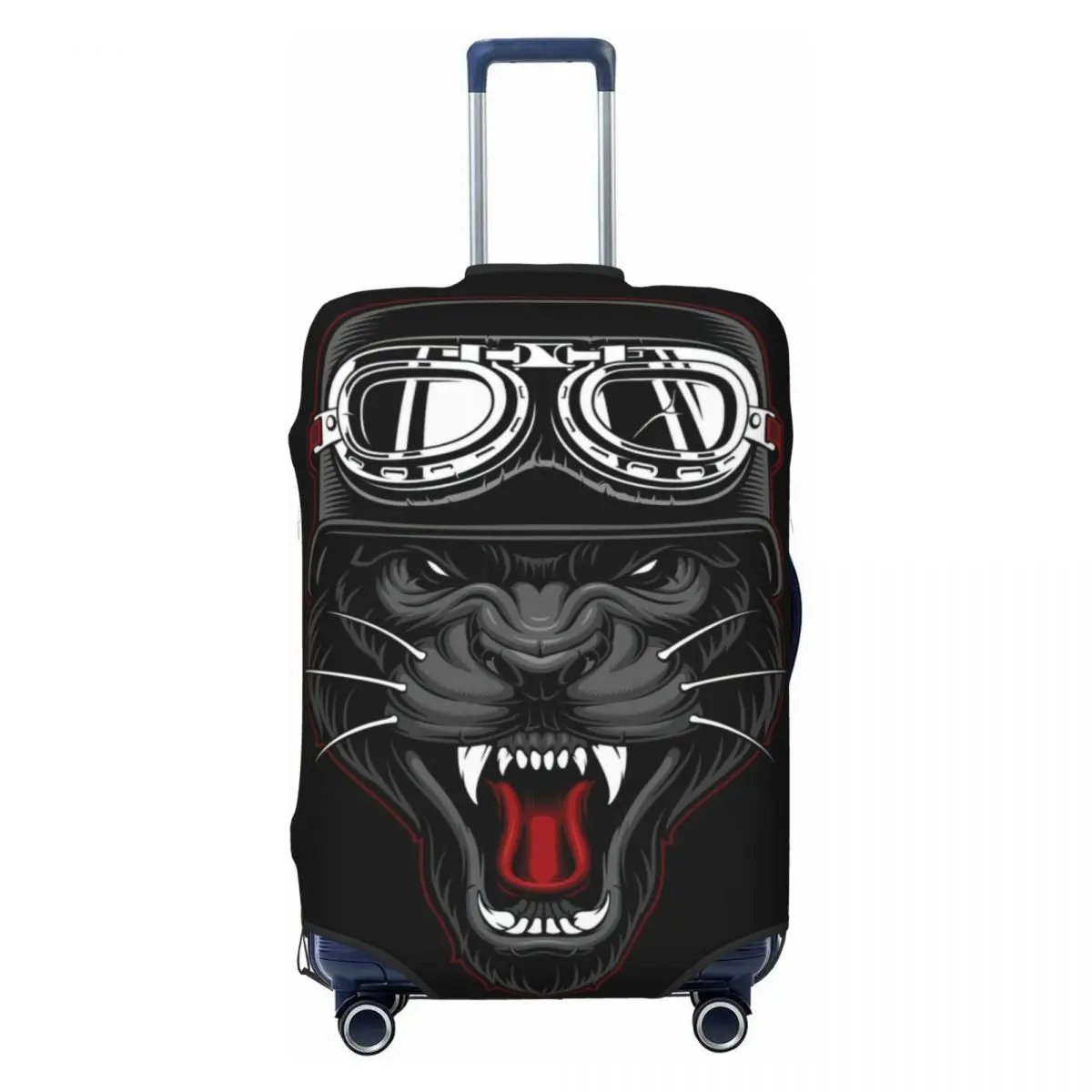 Panther Biker Mascot Print Luggage Protective Dust Covers Elastic Waterproof 18-32inch Suitcase Cover Travel Accessories