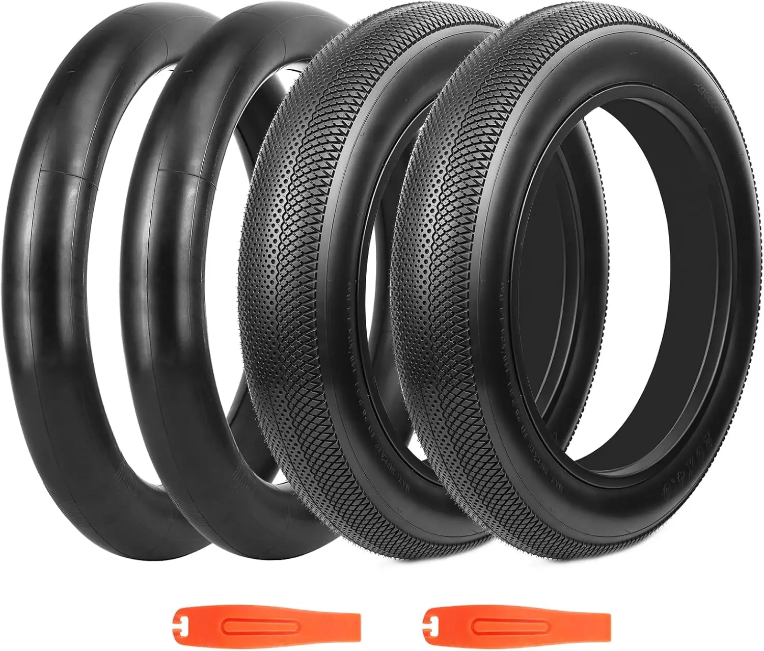 

ZUKKA 2 шт. в упаковке Fat Bike Tire 20 x 4 дюйма для электронного велосипеда с 2 трубками, совместимая сменная велосипедная шина для горного велосипеда, снега и пляжа