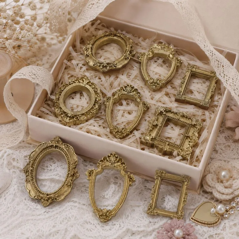 30/5pcs Resin Mini Photo Frames Vintage Desktop Ornaments Wall Hanging Jewelry Scrapbooking DIY Crafts Display Decor Accessories
