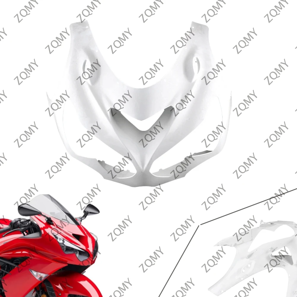 

For Kawasaki ZX14R 2012 2013 2014 Motorcycle Upper Front Nose Fairing Cowl Injection Mold ABS Plastic Unpainted White