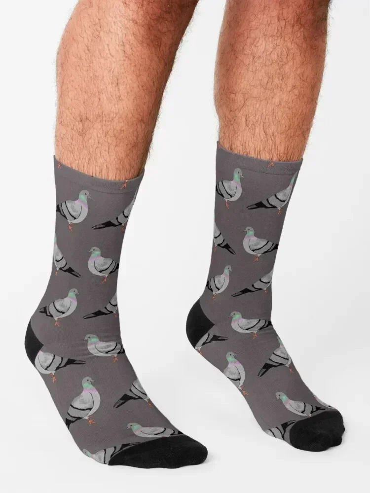 Calcetines para caminar con palomas, venta al por mayor, calcetines navideños de lujo para nieve, calcetines para mujer y hombre