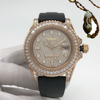 Customized Logo40mm elegant men's diamond watch, sapphire mirror, mechanical movement, birthday gifts for men