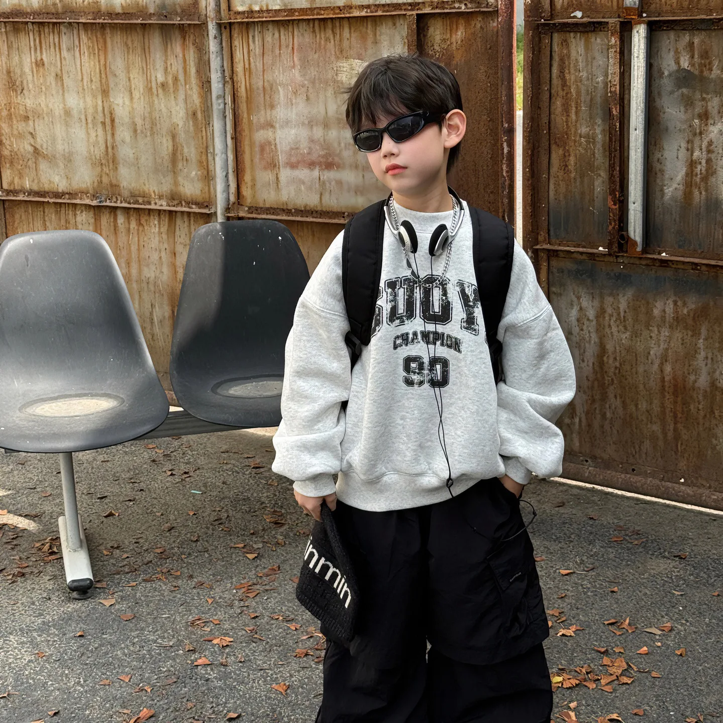 

Children Clothes Kids Warm Hoodie 2025 Winter New Korean-style Thickened Fleece Top Boys Trendy Simple Warm Kids Hoodie