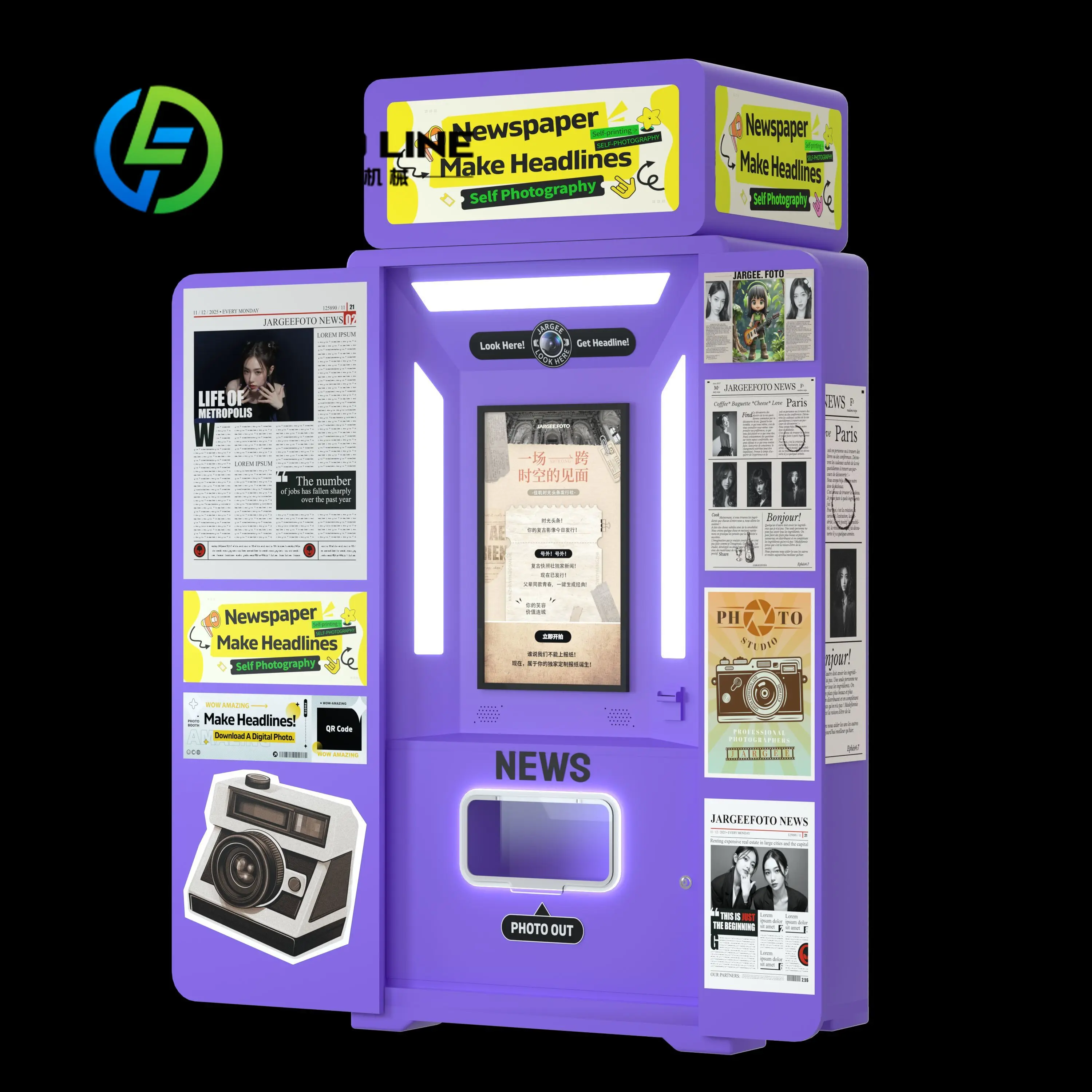 customize Colorful Ink Printer for Newspaper SLR Photography Compatible Instant Print Photo Booth WiFi Self Service Print