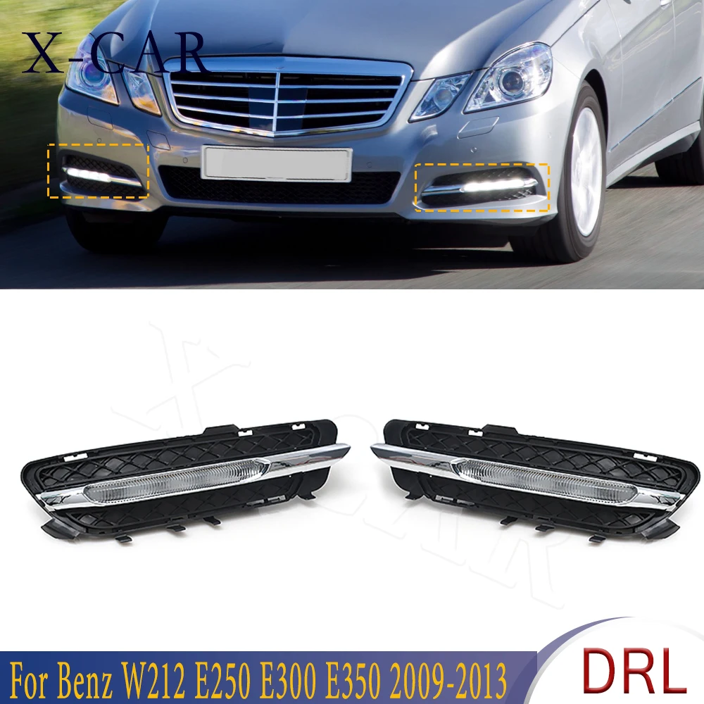 X-CAR DRL LED gündüz farları sis lambası mercedes-benz W212 E250 E300 E350 için 2011-2013 2128851574 2128851674