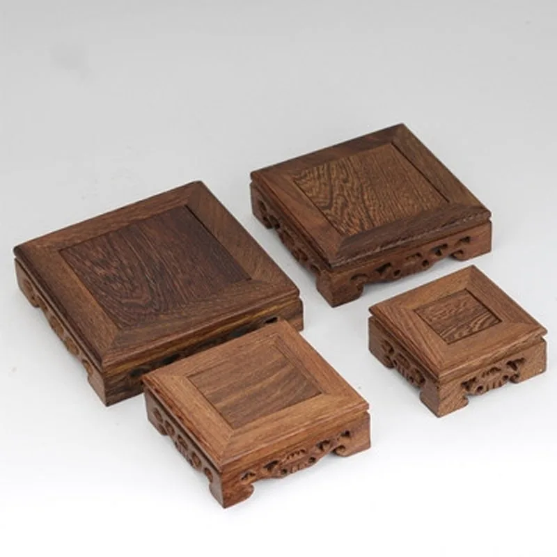 Natural Solid Wood Base for Figurines, Square Ornaments, Teapot Plate, Vase Base, Tone Ornaments