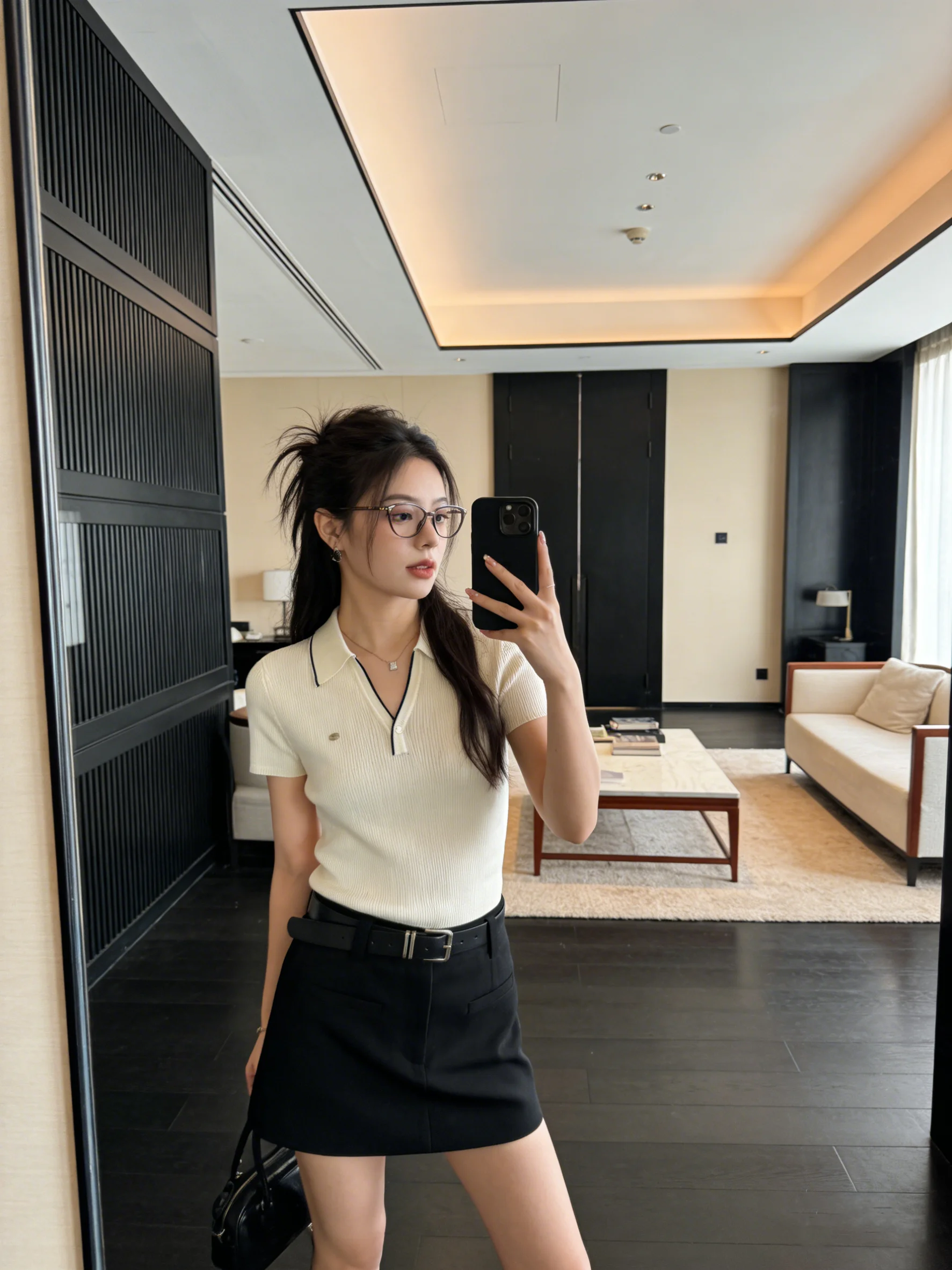 

Summer New Style Korean Neck Knitted Short Sleeve T-Shirt Short Fit Slim Base Layer Inner Wear Top for Women