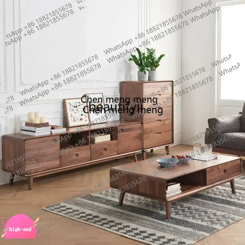 

Solid Wood Coffee Table Log Tea Table Black Walnut ll Solid Wood Square Coffee Table AB