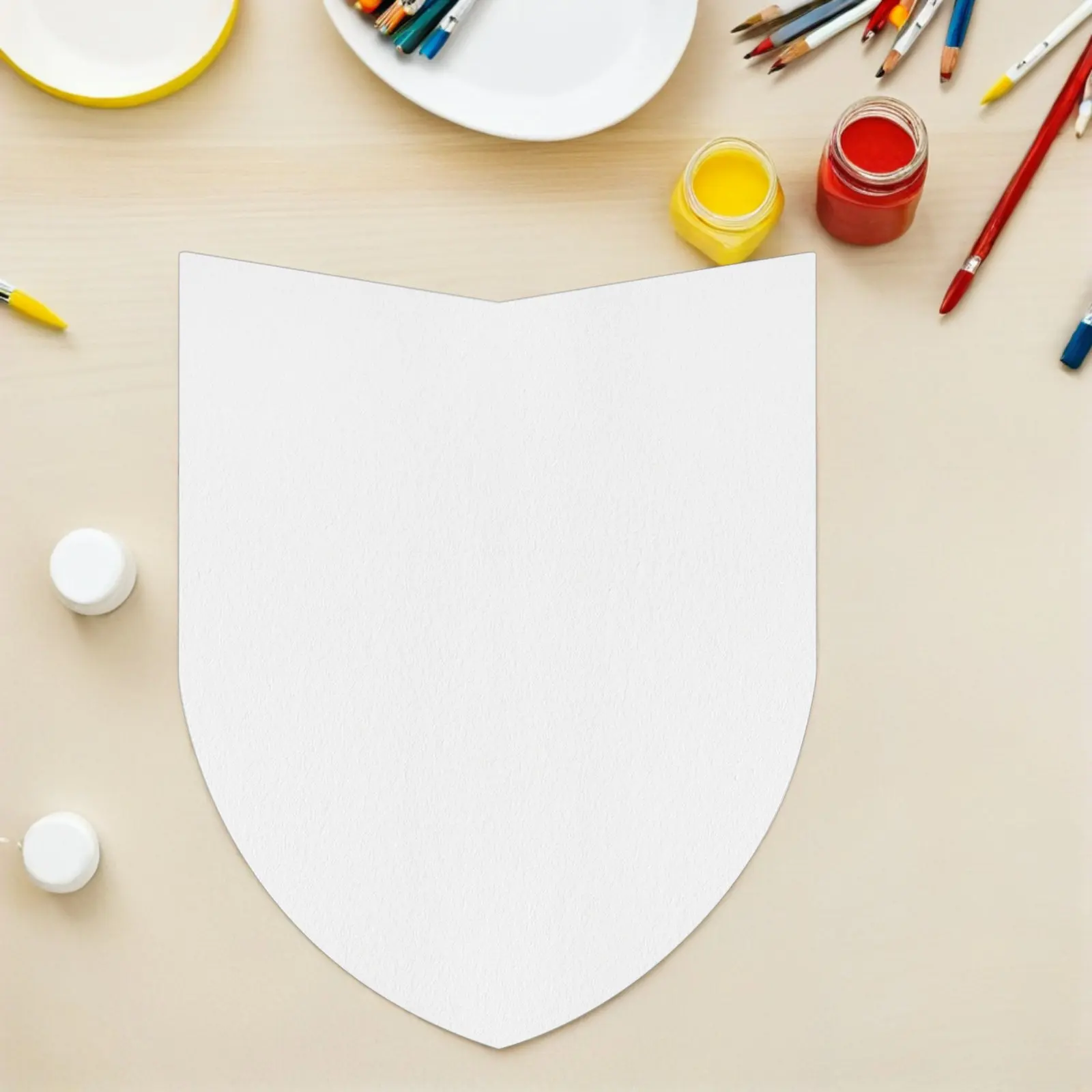 14Pcs Knight Paperboard Blank Shields 16.5x13 Inches Kids Creative Party Graffiti Craft Kit DIY Handheld Shield for Medieval