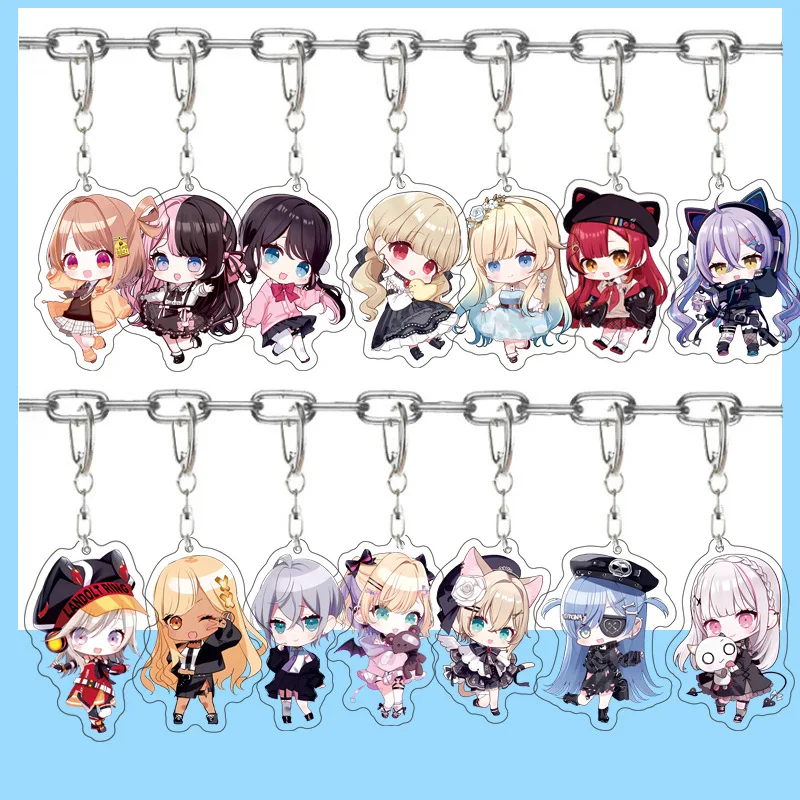 Virtual Chibi VSPO! Acrylic Keychain Girl Bag Pendant Anime Sport Project Acrylic Keychain Peach Hair Girl Bag Pendant kingring