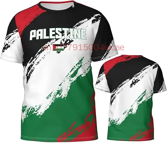 

2025 New Palestine Flag Graphic 3D Printed T-shirt Palestine National Emblem Men's Tops National Day Gifts Personalized Tee